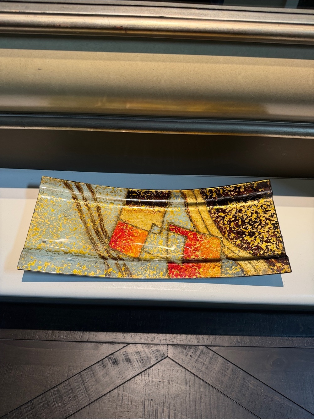Colourful Metal Tray 16” x 7”